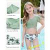 imageGRACE KARIN Girls Swimsuit 3 Piece Bathing Suit Tween Girls Criss Corss Tankini Bikini Floral Beach Swimwear Size 614YGreencoconut