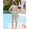 imageGRACE KARIN Girls Swimsuit with Skirt One Piece Bathing Suit Swimwear 614YGreen