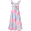 imageGRACE KARIN Girls Tie Back Floral Dress Flutter Sleeves Casual Spring Summer Maxi Dresses for 514YBlue Pink