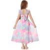 imageGRACE KARIN Girls Tie Back Floral Dress Flutter Sleeves Casual Spring Summer Maxi Dresses for 514YBlue Pink