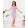 imageGRACE KARIN Girls Tie Back Floral Dress Flutter Sleeves Casual Spring Summer Maxi Dresses for 514YBlue Pink