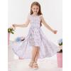 imageGRACE KARIN Girls Tie Back Floral Dress Flutter Sleeves Casual Spring Summer Maxi Dresses for 514YBlue Purple Floral