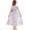 imageGRACE KARIN Girls Tie Back Floral Dress Flutter Sleeves Casual Spring Summer Maxi Dresses for 514YBlue Purple Floral