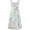 imageGRACE KARIN Girls Tie Back Floral Dress Flutter Sleeves Casual Spring Summer Maxi Dresses for 514YGreen Tiedye