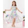 imageGRACE KARIN Girls Tie Back Floral Dress Flutter Sleeves Casual Spring Summer Maxi Dresses for 514YGreen Tiedye