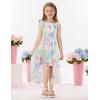 imageGRACE KARIN Girls Tie Back Floral Dress Flutter Sleeves Casual Spring Summer Maxi Dresses for 514YGreen Tiedye