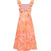 imageGRACE KARIN Girls Tie Back Floral Dress Flutter Sleeves Casual Spring Summer Maxi Dresses for 514YOrange Tiedye
