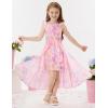 imageGRACE KARIN Girls Tie Back Floral Dress Flutter Sleeves Casual Spring Summer Maxi Dresses for 514YPurple Yellow Floral