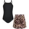 imageGRACE KARIN Girls Swimsuit with Skirt One Piece Bathing Suit Swimwear 614YBlack