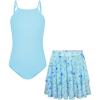 imageGRACE KARIN Girls Swimsuit with Skirt One Piece Bathing Suit Swimwear 614YLight Blue