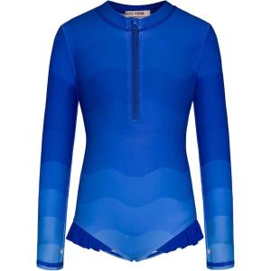 imageGRACE KARIN Girls One Piece Swimsuits Long Sleeve Bathing Suits Swimwear 514YBlue Gradient