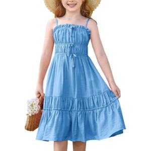 imageGRACE KARIN Girls Summer Dress Spaghetti Strap Midi Casual Sundress Sleeveless Party Elegant Dress 512YDodger Blue