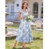 imageGRACE KARIN 2025 Womens Summer Floral Print Dress Sleeveless Casual Flowy Sundress A Line Ruffle Wedding Guest OutfitBlue Green