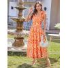imageGRACE KARIN 2025 Womens Summer Floral Print Dress Sleeveless Casual Flowy Sundress A Line Ruffle Wedding Guest OutfitOrange