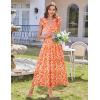 imageGRACE KARIN 2025 Womens Summer Floral Print Dress Sleeveless Casual Flowy Sundress A Line Ruffle Wedding Guest OutfitOrange