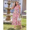 imageGRACE KARIN 2025 Womens Summer Floral Print Dress Sleeveless Casual Flowy Sundress A Line Ruffle Wedding Guest OutfitPink Green