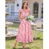 imageGRACE KARIN 2025 Womens Summer Floral Print Dress Sleeveless Casual Flowy Sundress A Line Ruffle Wedding Guest OutfitPink Red