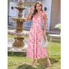imageGRACE KARIN 2025 Womens Summer Floral Print Dress Sleeveless Casual Flowy Sundress A Line Ruffle Wedding Guest OutfitPink Red