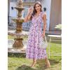 imageGRACE KARIN 2025 Womens Summer Floral Print Dress Sleeveless Casual Flowy Sundress A Line Ruffle Wedding Guest OutfitPurple Green