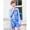 imageGRACE KARIN Boys Two Piece Swimwear Rash Guard Swimsuit with Trunks Bathing Suit Swim Set 512YBlue