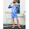 imageGRACE KARIN Boys Two Piece Swimwear Rash Guard Swimsuit with Trunks Bathing Suit Swim Set 512YBlue