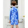 imageGRACE KARIN Boys Two Piece Swimwear Rash Guard Swimsuit with Trunks Bathing Suit Swim Set 512YBlue