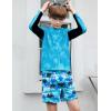 imageGRACE KARIN Boys Two Piece Swimwear Rash Guard Swimsuit with Trunks Bathing Suit Swim Set 512YTeal