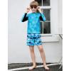 imageGRACE KARIN Boys Two Piece Swimwear Rash Guard Swimsuit with Trunks Bathing Suit Swim Set 512YTeal