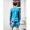 imageGRACE KARIN Boys Two Piece Swimwear Rash Guard Swimsuit with Trunks Bathing Suit Swim Set 512YTeal