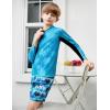 imageGRACE KARIN Boys Two Piece Swimwear Rash Guard Swimsuit with Trunks Bathing Suit Swim Set 512YTeal
