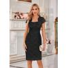 imageGRACE KARIN Cocktail Dress for Women Cap Sleeve Lace Dress for Wedding Guest Business Casual DressesBlack