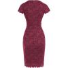 imageGRACE KARIN Cocktail Dress for Women Cap Sleeve Lace Dress for Wedding Guest Business Casual DressesBurgundy