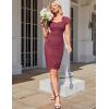 imageGRACE KARIN Cocktail Dress for Women Cap Sleeve Lace Dress for Wedding Guest Business Casual DressesBurgundy