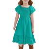 imageGRACE KARIN Girls Bow Back Dress Summer Beach Party Casual Sundress Ruffle Backless Dress for Teens Girls Size 614Dark Green