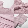 imageGRACE KARIN Girls Bow Back Dress Summer Beach Party Casual Sundress Ruffle Backless Dress for Teens Girls Size 614Gray Pink