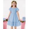 imageGRACE KARIN Girls Bow Back Dress Summer Beach Party Casual Sundress Ruffle Backless Dress for Teens Girls Size 614Light Blue