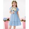 imageGRACE KARIN Girls Bow Back Dress Summer Beach Party Casual Sundress Ruffle Backless Dress for Teens Girls Size 614Light Blue