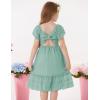 imageGRACE KARIN Girls Bow Back Dress Summer Beach Party Casual Sundress Ruffle Backless Dress for Teens Girls Size 614Light Green