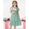 imageGRACE KARIN Girls Bow Back Dress Summer Beach Party Casual Sundress Ruffle Backless Dress for Teens Girls Size 614Light Green