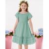 imageGRACE KARIN Girls Bow Back Dress Summer Beach Party Casual Sundress Ruffle Backless Dress for Teens Girls Size 614Light Green