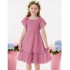 imageGRACE KARIN Girls Bow Back Dress Summer Beach Party Casual Sundress Ruffle Backless Dress for Teens Girls Size 614Pink