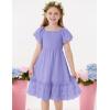 imageGRACE KARIN Girls Bow Back Dress Summer Beach Party Casual Sundress Ruffle Backless Dress for Teens Girls Size 614Purple