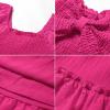 imageGRACE KARIN Girls Bow Back Dress Summer Beach Party Casual Sundress Ruffle Backless Dress for Teens Girls Size 614Rose Red