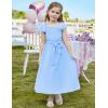 imageGRACE KARIN Girls Dress Formal Party Wedding Guest Pageant Dress for Teen Girls Ruffle Backless Maxi Sundress Size 614Light Blue