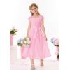 imageGRACE KARIN Girls Dress Formal Party Wedding Guest Pageant Dress for Teen Girls Ruffle Backless Maxi Sundress Size 614Pink