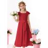 imageGRACE KARIN Girls Dress Formal Party Wedding Guest Pageant Dress for Teen Girls Ruffle Backless Maxi Sundress Size 614Red