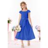 imageGRACE KARIN Girls Dress Formal Party Wedding Guest Pageant Dress for Teen Girls Ruffle Backless Maxi Sundress Size 614Royal Blue