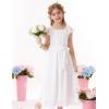 imageGRACE KARIN Girls Dress Formal Party Wedding Guest Pageant Dress for Teen Girls Ruffle Backless Maxi Sundress Size 614White
