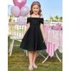 imageGRACE KARIN Girls Elegant Dress Off Shoulder ALine Casual Party Dresses for 614 YearsBlack