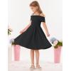 imageGRACE KARIN Girls Elegant Dress Off Shoulder ALine Casual Party Dresses for 614 YearsBlack